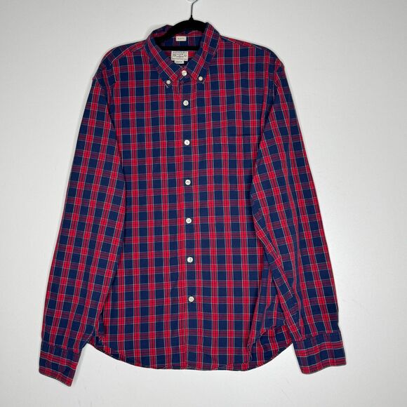 J. Crew Slim Fit Plaid Long Sleeve Button Down Shirt Cotton Men's Size Large - Picture 1 of 6